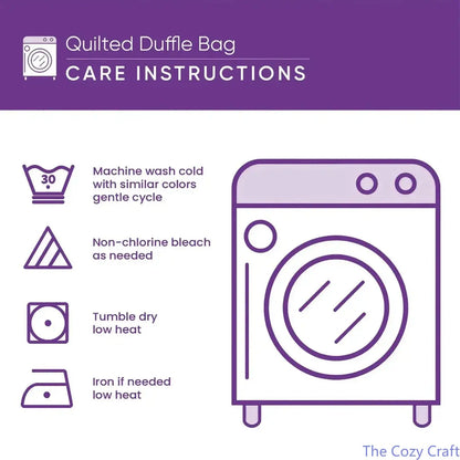 Boho Hippie Van Quilted Duffel Bag for Women, Purple Mountain Mushroom Weekender Travel Bag, Large Capacity Overnight Carry on Tote for Camping, Road Trips, Gym, Vacation & Weekend Getaways