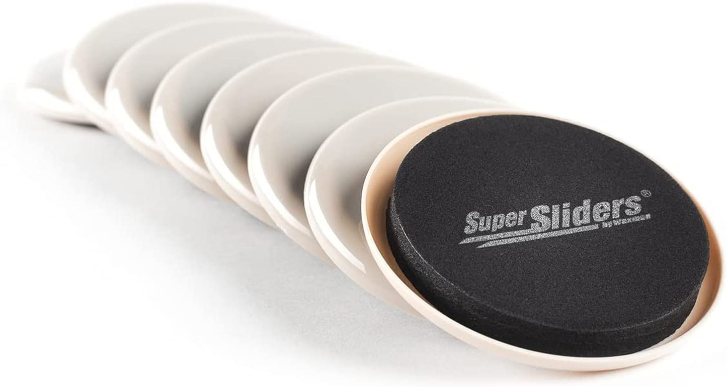 3 1/2" round Reusable Furniture Sliders for Carpet - Effortless Moving and Surface Protection, Beige (8 Pack)