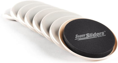 3 1/2" round Reusable Furniture Sliders for Carpet - Effortless Moving and Surface Protection, Beige (8 Pack)