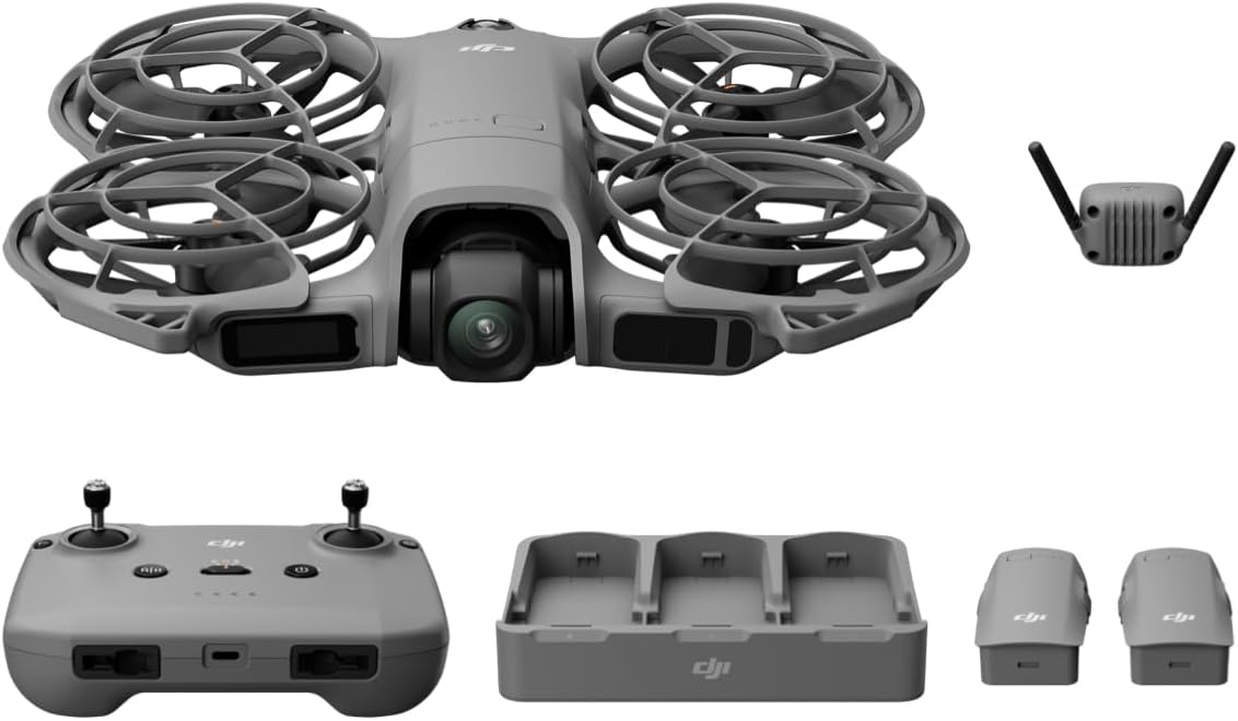 Neo 2 Fly More Combo with RC-N3 Remote Controller, Stable Transmission with Digital Transceiver, 4K Drone for Beginners, 3 Batteries