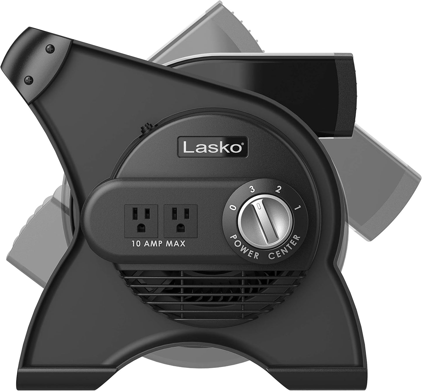 Portable Utility Fan, 12” 289 CFM Pivoting High Velocity Air Mover Blower Fan, 3 Speeds, 2 Accessory Outlets 120V, Black, U12104