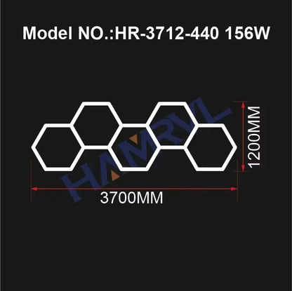 Hexagon LED Lighting for Garage Barbecue Shop Barbershop Gym Bar Car Detailing Showroom 4S Workshop Ceiling Light Honeycomb Tube